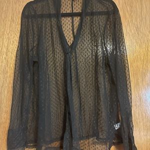 Lane Bryant Sheer Tie-Neck Sheer Blouse